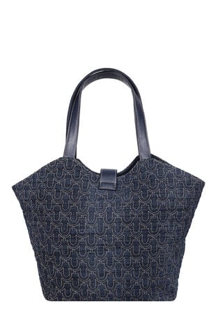 Dark Denim Horseshoe Charm Tote Bag image number 4