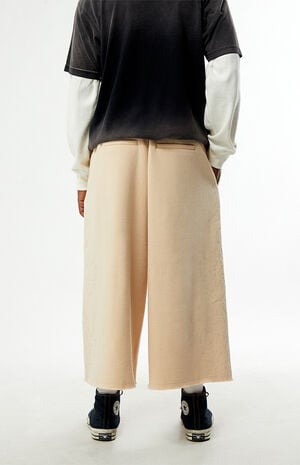 Tan Cropped Baggy Sweatpants&nbsp; image number 4