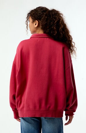Co-Created Embroidered Quarter-Zip Sweatshirt image number 4