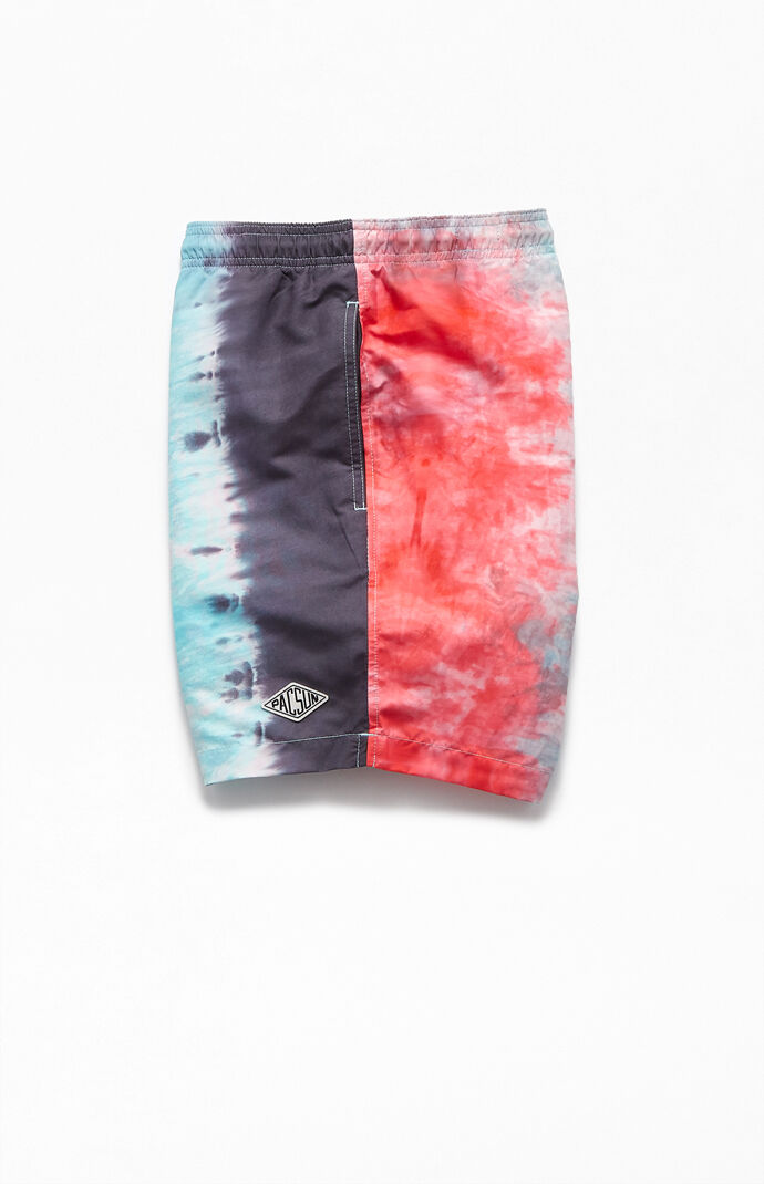 Vertical Tie-Dyed 17" Swim Trunks