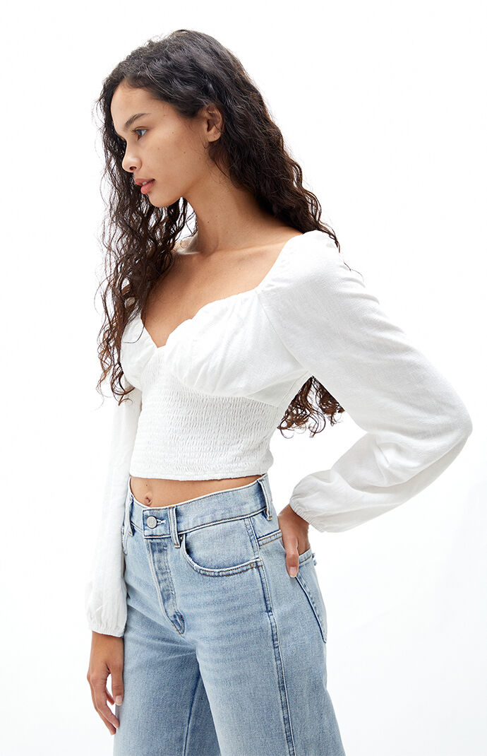 Smocked bustier top clearance