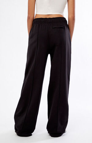 Black Classic Fleece Wide Leg Sweatpants image number 4
