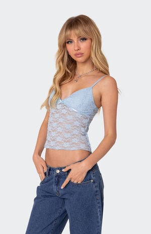 Eira Sheer Lace Tank Top image number 4