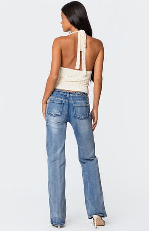 Bootcut Washed Low Rise Jeans image number 3