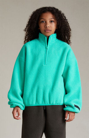 Essentials Mint Leaf Polar Fleece Half Zip Sweatshirt image number 1