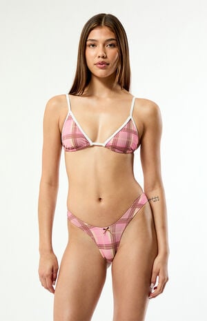 Plaid Angel Triangle Bikini Top image number 2