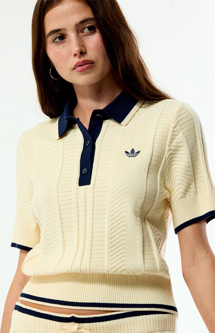 adidas Cable Knit Cali Polo Shirt