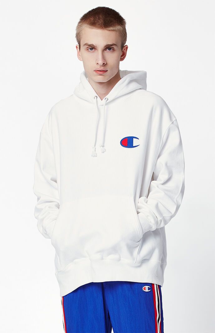 champion small c reverse weave pullover hoodie