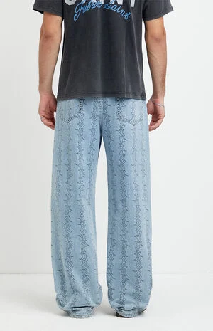 Blake Extreme Baggy Jeans Graphic Light Blue image number 4