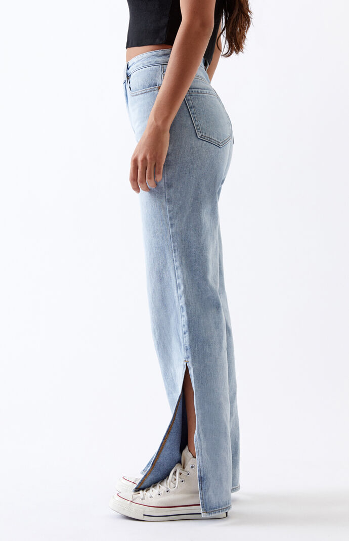 Side Slit Light '90s Boyfriend Jeans