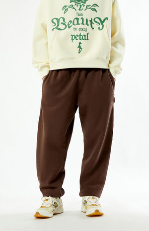 Brown Reverse Weave Carpenter Sweatpants image number 2