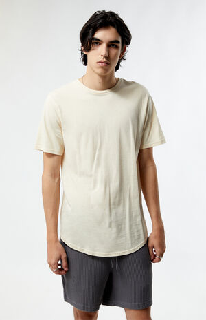 Cream Basic Scallop T-Shirt image number 1