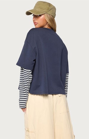Nacie Layered Striped Long Sleeve T-Shirt image number 3