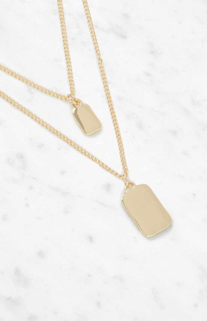 Dog Tag Layered Necklace