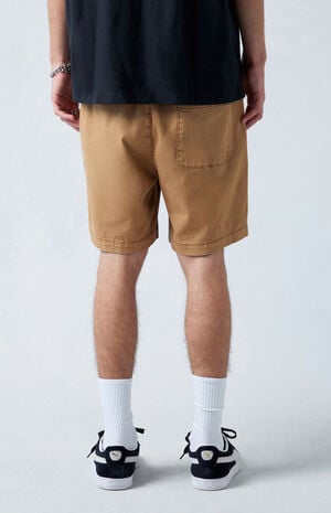 Khaki Twill Volley Shorts image number 3