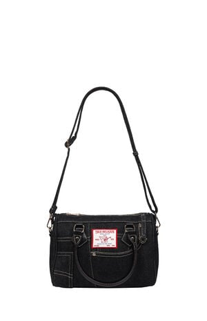 Black Denim Heritage Satchel Bag image number 8