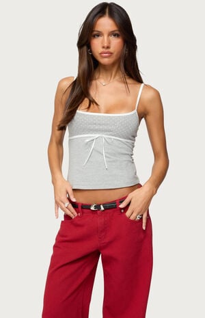 Rhoda Contrast Polka Dot Tank Top image number 1