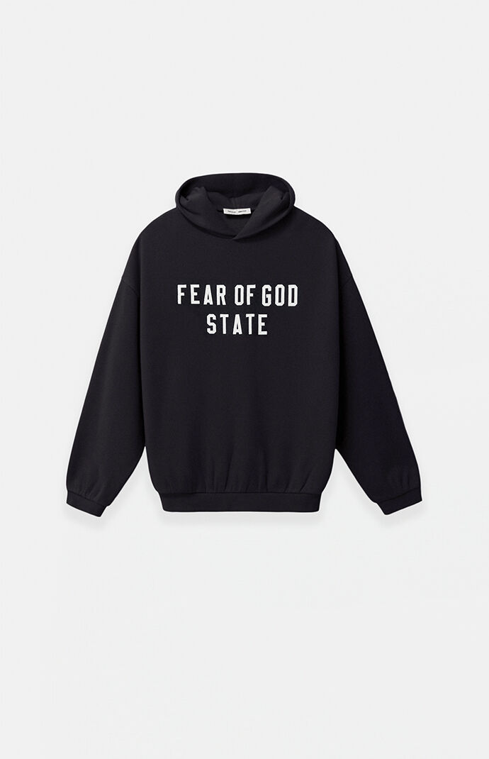 Fear of God ESSENTIALS Kids Jet Black '90s Fit Fleece Hoodie | PacSun