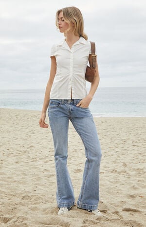 White Rue Collared Top image number 4