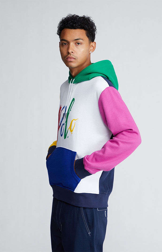 Ralph lauren colour block hoodie outlet