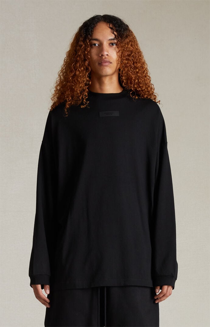 Fear of God Essentials Jet Black Long Sleeve T-Shirt