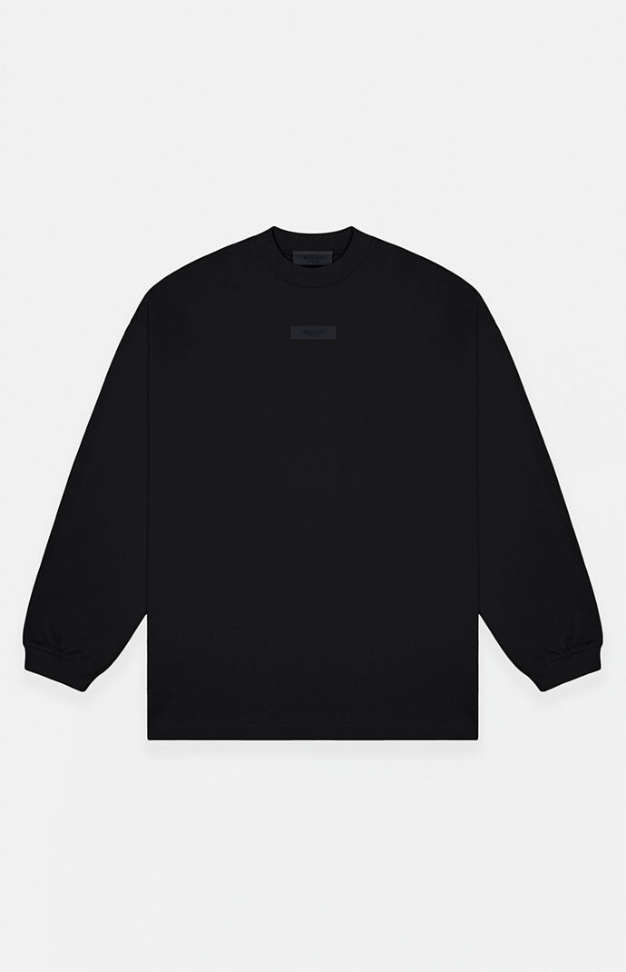 Fear of God Essentials Jet Black Long Sleeve T-Shirt