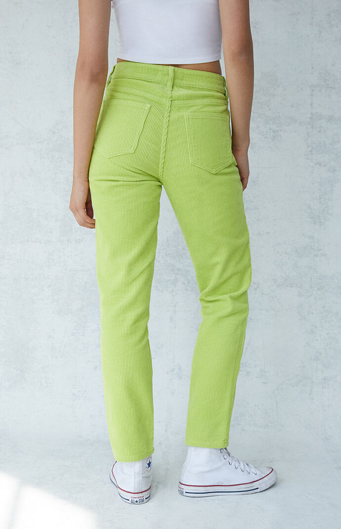 Lime green corduroy pants outlet