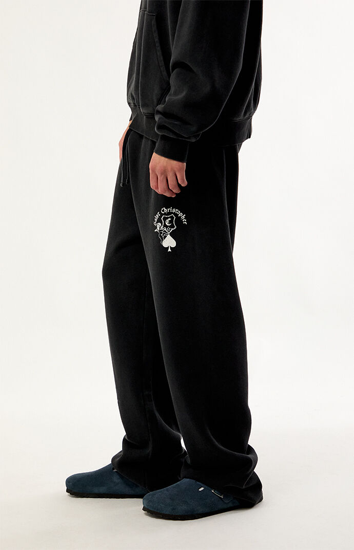 SAINT CHRISTOPHER Cherub Crest Wide Leg Sweatpants