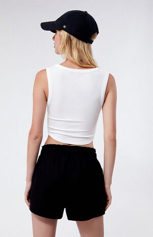 Linen Elastic Waist Shorts image number 4