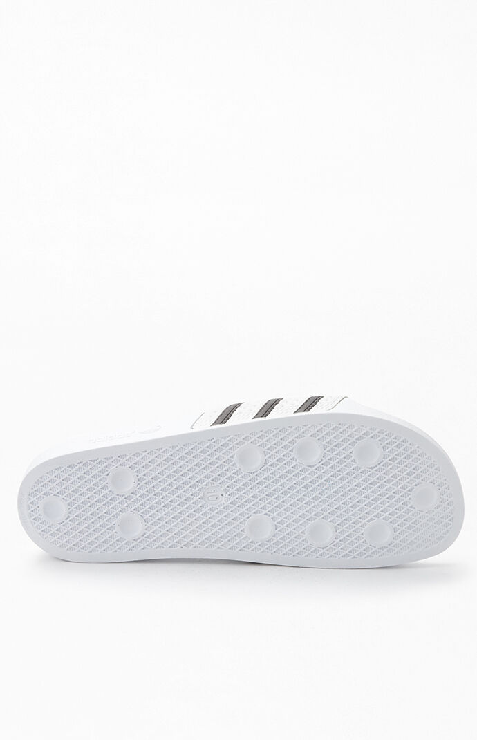 White & Black Adilette Slide Sandals