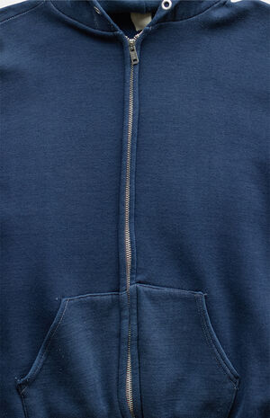 Navy '80s Blank Zip Hoodie image number 3