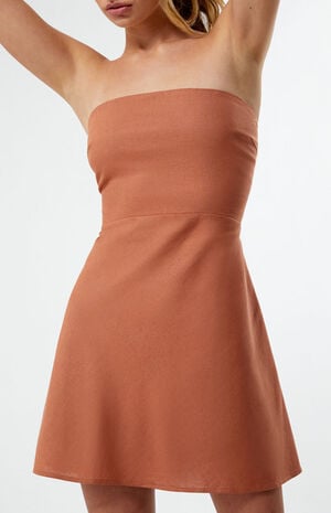 Strapless Linen Mini Dress image number 1
