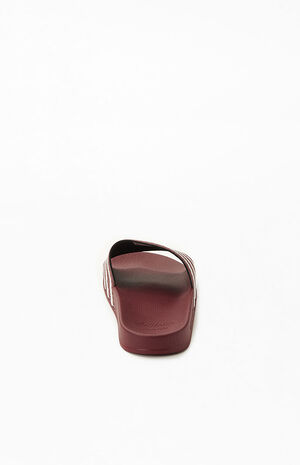 Burgundy Adilette Slide Sandals image number 3