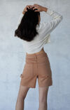 Latte High Waisted Boyfriend Carpenter Shorts Latte High Waisted Boyfriend Carpenter Shorts image number null