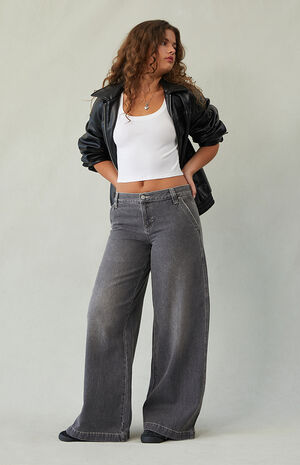 Sloane Ultra Baggy Jeans Contrast Stitch Gray image number 2