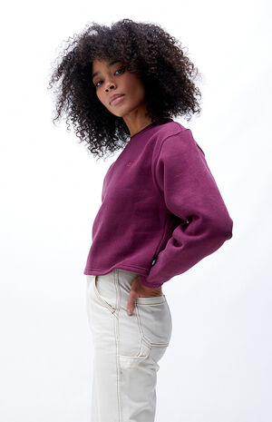 Purple ComfyCush Cropped Crew Neck Sweatshirt image number 2