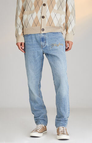 By PacSun Medium Wash Slim Taper Rigid Jeans image number 1