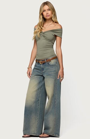 Twisted Front Off Shoulder Top image number 4