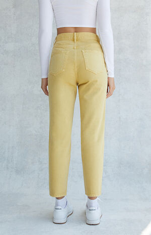 Eco Mustard High Waisted Straight Leg Jeans image number 5