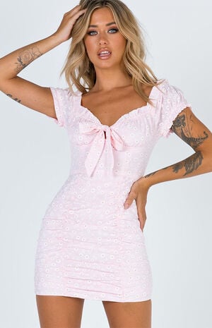 open lace back dress Charvi Mini Dress Pink