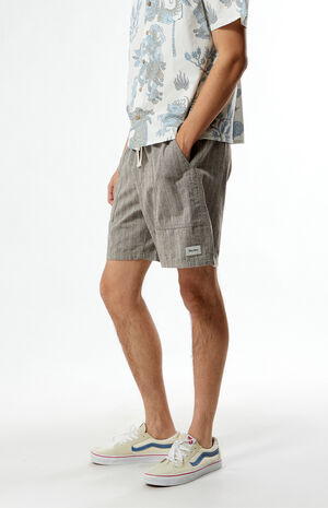 Linen Stripe Fatigue Jam Shorts image number 3