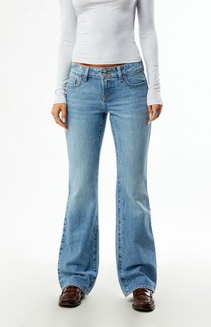 Jade Low Rise Bootcut Jeans Double Button Light Blue image number 1
