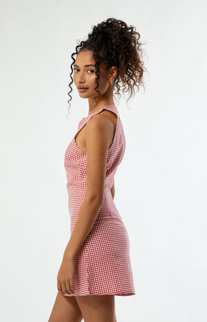 Linen Keyhole Mini Dress image number 2