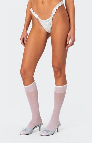 Floral Scrunch High Cut Bikini Bottom image number 4