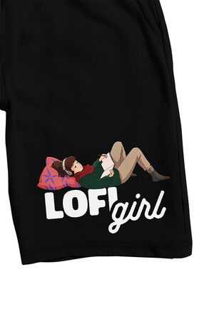 Lofi Girl Lounging Girl Lounge Sweat Shorts image number 2