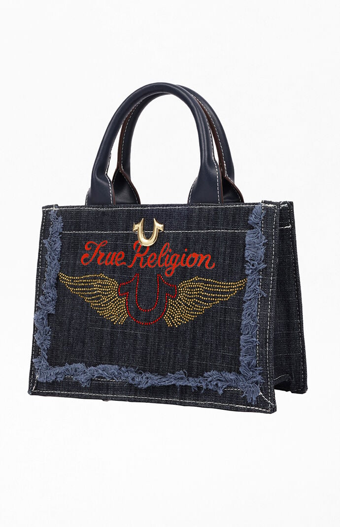 True Religion Denim Moto Frayed Tote Bag