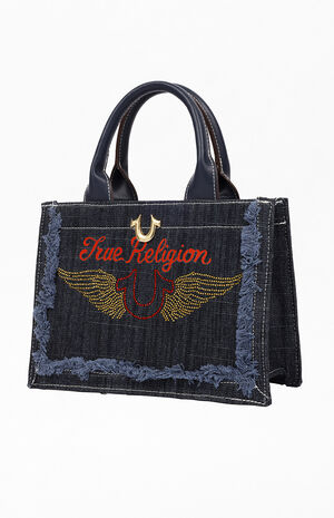 Denim Moto Frayed Tote Bag image number 3