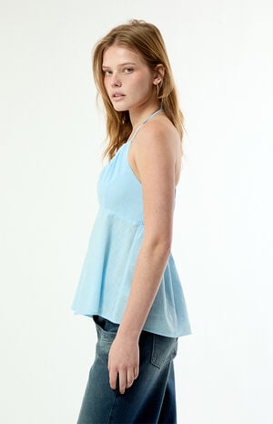 Madelyn Linen Halter Babydoll Top image number 3