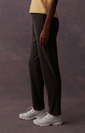 Women's Off Black Terry Cloth Resort Pants image number 3
