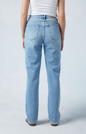 Medium Blue Asymmetrical Dad Jeans image number 4